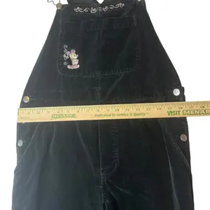 Disney Mickey‎ Mouse Women's M Bib Overalls Pants Velvet VTG Jumpsuit Velour thumbnail 5