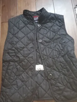 GAP Quilted Black Button-Front Vest Size Xs Womens Very Flattering thumbnail 1