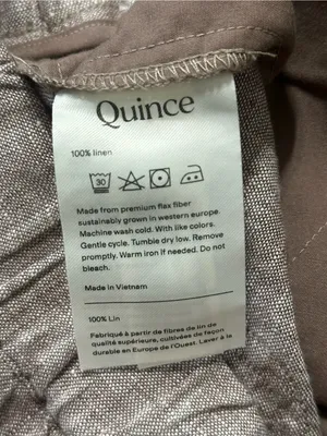 Quince NWT Women’s Size M Taupe Brown Chambray European Linen Straight Leg Pants thumbnail 10