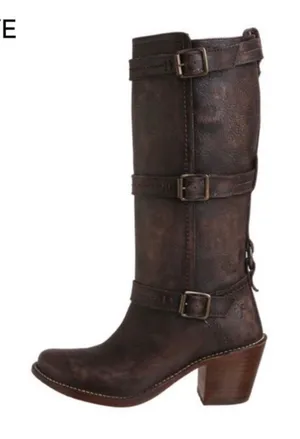 FRYE distressed 3 strap boots thumbnail 1