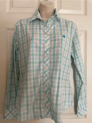Lilly Pulitzer Light Blue Plaid Button-Up Shirt thumbnail 1