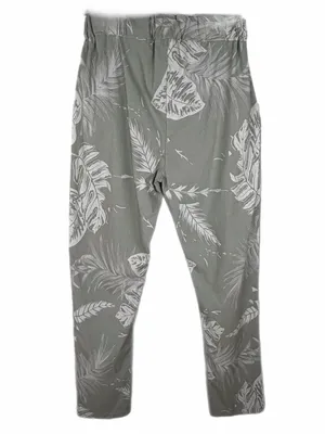 KAKTUS Relaxed Tropical Print Drawstring Joggers Sage/Gray & White Size Small thumbnail 3