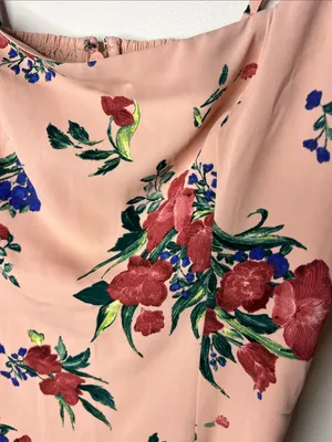Abercrombie and Fitch Fit and Flare Pink-peach Floral Sleeveless mini Dress M thumbnail 6