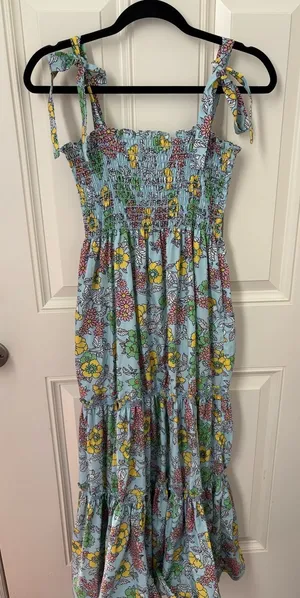 70/21 Floral Smocked Midi Dress Size Medium thumbnail 1