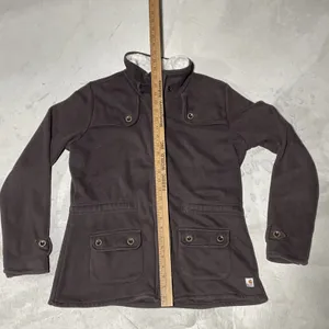 Carhartt Women's WK111 Sherpa Lined Collar Full Zip Jacket Brown SZ Large VTG thumbnail 7