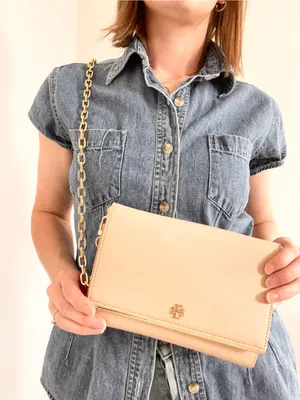 Tory Burch Pale Pink Saffiano Leather Chain Crossbody thumbnail 1