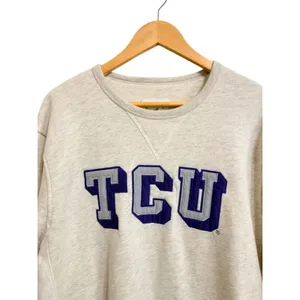 Collegiate League TCU Horned Frogs Crewneck Sweatshirt Heather Oatmeal Large thumbnail 3