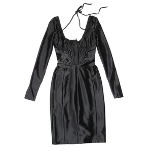 NWT House Of CB Grazia in Black Disco Satin Corset Fitted Mini Dress S Plus Cup thumbnail 7