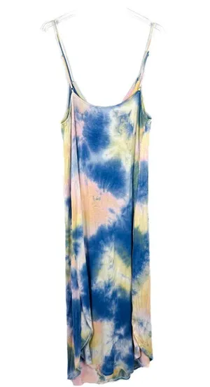 NWT Sadie & Sage Tie Dye Sleeveless Maxi Dress Blue Yellow Size Large L NEW thumbnail 11