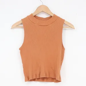 Uniqlo Womens Ribbed Mock Neck Tank Top Terracotta Orange Size M thumbnail 2