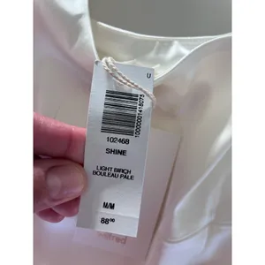 Aritzia Wilfred Shine Top Light Birch Ivory Satin Corset Crop Tank 102468 M thumbnail 4