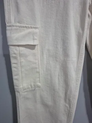 PacSun y2k summer beige Womens Highrise Carpenter cargo white utility Pants 25 thumbnail 5