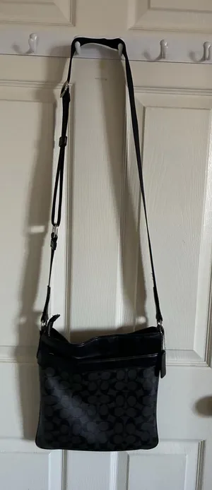 Coach Black and Charcoal Signature Crossbody Bag thumbnail 1
