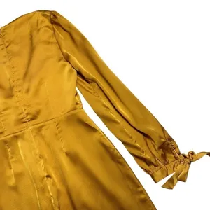 Lost + Wander Golden Yellow Dawn Satin Mini Dress Womens US S thumbnail 9