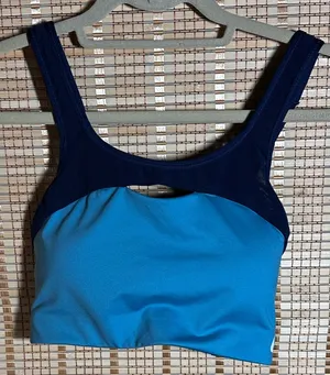 Nike Lg Dry-Fit Two Tone Blue Sports Bra thumbnail 1
