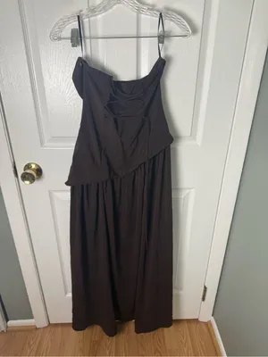 Princess Polly Odela Strapless Drop Waist Maxi Dress Chocolate 6 thumbnail 5