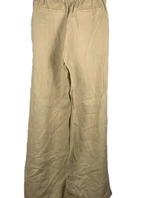 Magaschoni Pants Womens XS Beige 100% Linen Wide Leg Pull On Coastal thumbnail 3