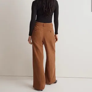 Madewell Harlow Wide Leg Pant Size 4 in Acorn Brown Business Minimalism thumbnail 2