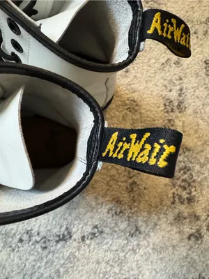 Dr. Martens White Leather 1460W Lace-Up Boots with Black Eyelets thumbnail 4