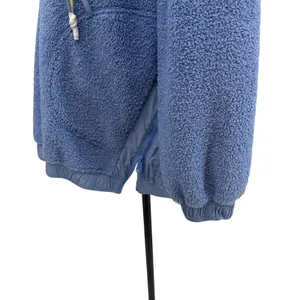 Free People Fuzzy Was She Pullover Blue‎ Sherpa Fleece Hoodie Womens Small thumbnail 10