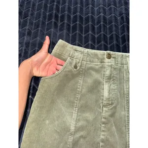 Y2K Abercrombie Micro Mini Corduroy Skirt Low Rise 90s Skate grunge Green Sz S‎ thumbnail 2
