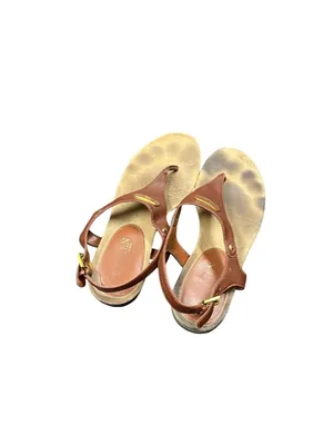 Ralph Lauren Lauren Kacy womens brown faux leather thong sandals sz 7.5B SK10663 thumbnail 7