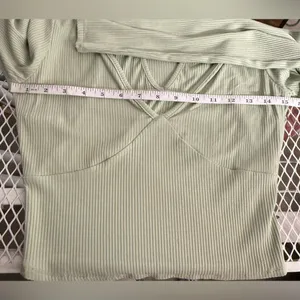 Women's Sage Y2K style halter‎ Long Sleeve Top size XS thumbnail 5