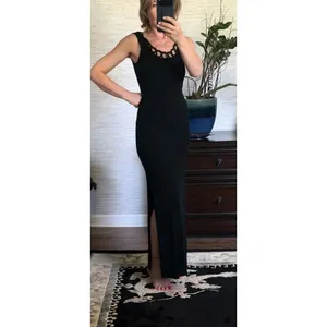 Hugo Buscati Collection Black Maxi Dress Size 4 Open Back Evening Gown thumbnail 9