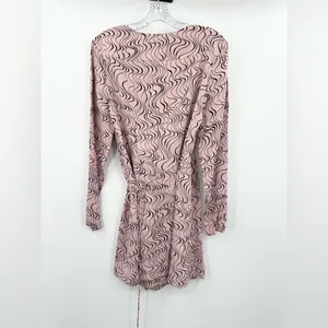 & Other Stories NWT Pink and Black Long Sleeve Wrap‎ Dress Size 10 thumbnail 2