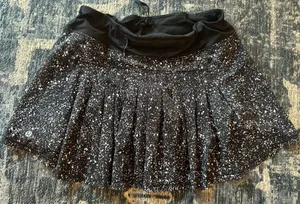 Lululemon Circuit Breaker Skirt Skort Black/White Splatter Size 8 Pleated Back thumbnail 1