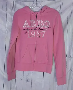 Aero Pink Y2K Coquette Loungewear Zip-Up Hoodie thumbnail 1