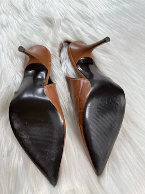 Steve Madden Brown Croc Embossed Andromeda Slingback Pumps thumbnail 6