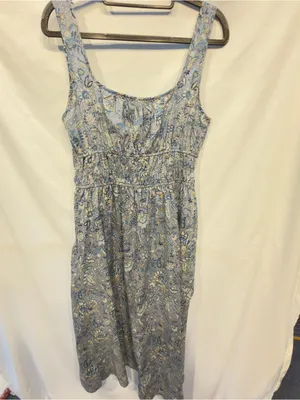 Women's Cotton Midi Pullover Sundress - Universal Thread Blue Floral Medium NWT thumbnail 12