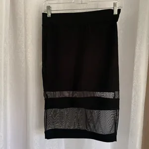 B_ENVIED Black Pencil Skirt with Sheer Panel thumbnail 2