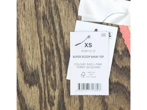 NWT Cotton On Super Scoop-Neck Bikini Top Swim Shell Pink Terry Jacquard XS thumbnail 7