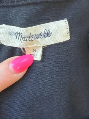 MADEWELL Black Tank Spaghetti Strap Thong Adjustable Body Suit Medium thumbnail 10
