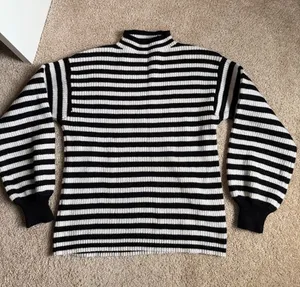Anthropology Line & Dot Sydney Balloon Sleeve Striped Sweater. Size XS thumbnail 1