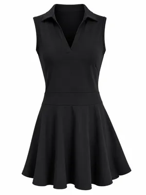 Black Sleeveless Athletic Polo Tennis Dress Women’s XL thumbnail 2