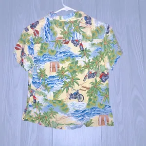HARLEY DAVIDSON VINTAGE Women’s Hawaiian Button Down Tropical Shirt thumbnail 4