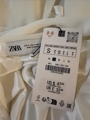 Zara White Satin Drapey Back Ruffle Hem Mini Slip Dress NWT Size S thumbnail 10