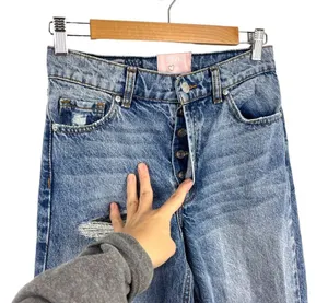 Revice Super 80s High Rise Button Fly Distressed Straight Leg Rigid Jeans SZ 25 thumbnail 5