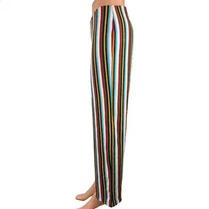Urban Outfitters Multicolor Rainbow Striped Wide Leg Ankle Trousers Pants Size M thumbnail 7