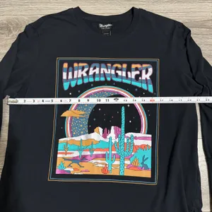 Wrangler‎ Retro Womens Sz S Long Sleeve Graphic T Shirt Desert Cactus Moon Scene thumbnail 3