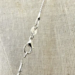 Vintage silver tone fish rhinestone pendant necklace thumbnail 4