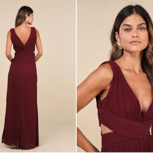 LULU's Prom Chic Elegant Sexy Romantic Flowy Bridesmaid Wedding Formal Maxi thumbnail 3