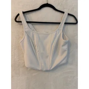 Princess Polly‎ White Corset Crop Top Sleeveless Zipper Back US 2 thumbnail 4