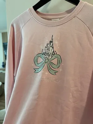 DISNEY Cinderella Castle Pullover Sweatshirt Walt Disney World in Pink Large NWT thumbnail 4