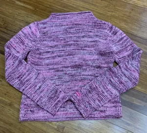 Billabong‎ Knit Sweater Womens Size Large Pink Purple Mock Neck Wool Blend Y2K thumbnail 1