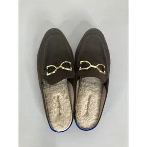 Rothys The Merino Slipper Espresso Brown Gold Bit Mules Tortoise Sole Womens 9 thumbnail 5