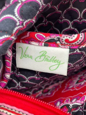 Vera Bradley Little Betsy Tote Bag Frankly Scarlet Red Pink Quilted Cotton 2008 thumbnail 7